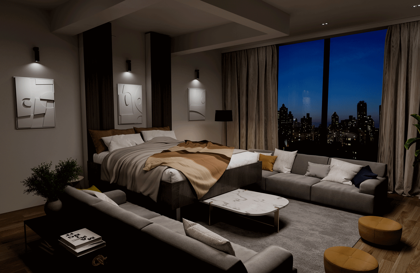 Hubbett Bedaway Integrated 180x200 in City Apartment